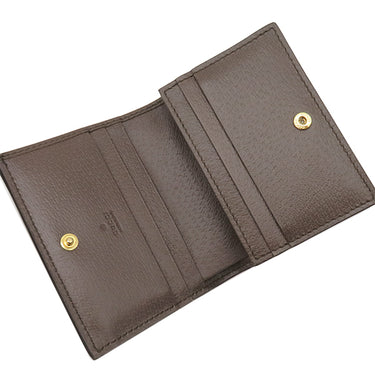 グッチ GUCCI オフィディア GG カードケース 523155 ベージュ×エボニー GGスプリームキャンバス レザー 二つ折り財布 ゴールド金具 ウェブ ストライプ