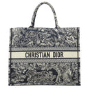 クリスチャン・ディオール Christian Dior ブックトート ラージ ネイビー コットン トートバッグ トワル ドゥ ジュイ リバース エンブロイダリー