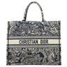 クリスチャン・ディオール Christian Dior ブックトート ラージ ネイビー コットン トートバッグ トワル ドゥ ジュイ リバース エンブロイダリー