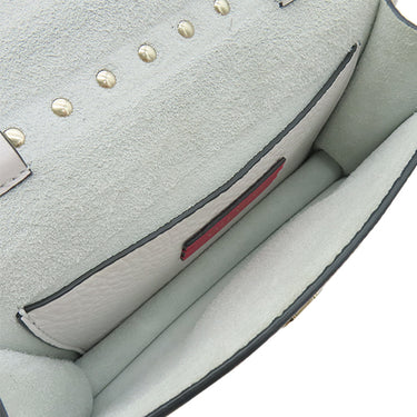 ヴァレンティノ VALENTINO ロックスタッズ クロスボディバッグ ホワイト レザー ショルダーバッグ シャンパンゴールド金具 白 スタッズ ショルダー クラッチ