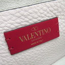 ヴァレンティノ VALENTINO ロックスタッズ クロスボディバッグ ホワイト レザー ショルダーバッグ シャンパンゴールド金具 白 スタッズ ショルダー クラッチ