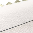 ヴァレンティノ VALENTINO ロックスタッズ クロスボディバッグ ホワイト レザー ショルダーバッグ シャンパンゴールド金具 白 スタッズ ショルダー クラッチ