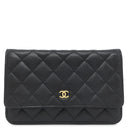 シャネル CHANEL マトラッセ チェーンウォレット AP0250 ブラック キャビアスキン チェーンウォレット ゴールド金具 黒 ココマーク