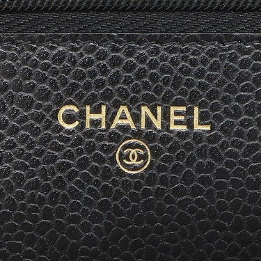 シャネル CHANEL マトラッセ チェーンウォレット AP0250 ブラック キャビアスキン チェーンウォレット ゴールド金具 黒 ココマーク