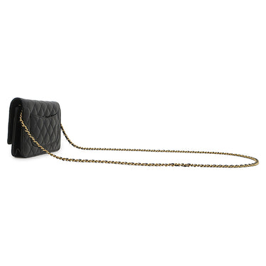 シャネル CHANEL マトラッセ チェーンウォレット AP0250 ブラック キャビアスキン チェーンウォレット ゴールド金具 黒 ココマーク