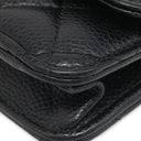 シャネル CHANEL マトラッセ チェーンウォレット AP0250 ブラック キャビアスキン チェーンウォレット ゴールド金具 黒 ココマーク
