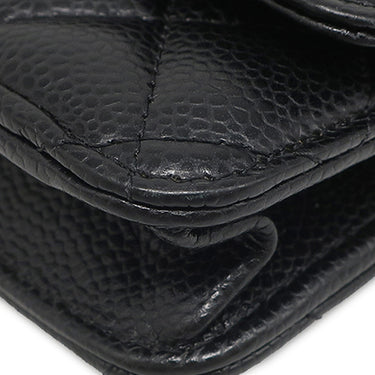 シャネル CHANEL マトラッセ チェーンウォレット AP0250 ブラック キャビアスキン チェーンウォレット ゴールド金具 黒 ココマーク