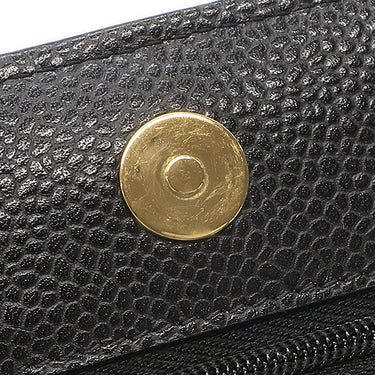 シャネル CHANEL マトラッセ チェーンウォレット AP0250 ブラック キャビアスキン チェーンウォレット ゴールド金具 黒 ココマーク