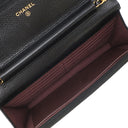 シャネル CHANEL マトラッセ チェーンウォレット AP0250 ブラック キャビアスキン チェーンウォレット ゴールド金具 黒 ココマーク