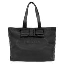 プラダ PRADA リボン ナイロン トート 1BG052 NERO ナイロン トートバッグ ゴールド金具 黒 ロゴ JACQUARD FIOCCO