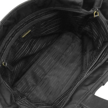 プラダ PRADA リボン ナイロン トート 1BG052 NERO ナイロン トートバッグ ゴールド金具 黒 ロゴ JACQUARD FIOCCO