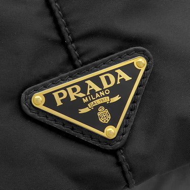 プラダ PRADA リボン ナイロン トート 1BG052 NERO ナイロン トートバッグ ゴールド金具 黒 ロゴ JACQUARD FIOCCO