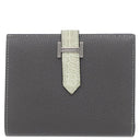 エルメス HERMES ベアンコンパクト タッチ ヴェールドー×グラファイト ヴォーエプソン アリゲーターマット 二つ折り財布 シルバー金具 黒 クロコ