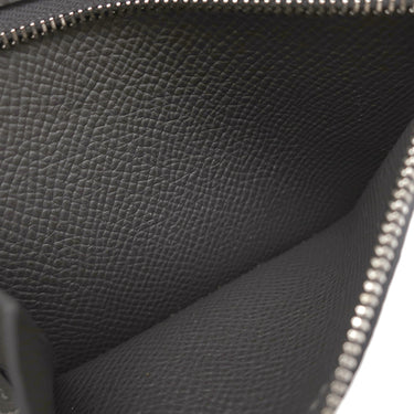 エルメス HERMES ベアンコンパクト タッチ ヴェールドー×グラファイト ヴォーエプソン アリゲーターマット 二つ折り財布 シルバー金具 黒 クロコ