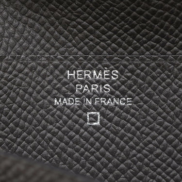 エルメス HERMES ベアンコンパクト タッチ ヴェールドー×グラファイト ヴォーエプソン アリゲーターマット 二つ折り財布 シルバー金具 黒 クロコ