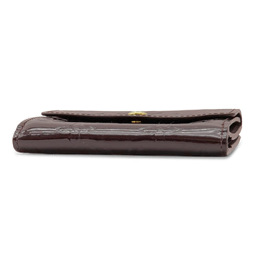 ルイヴィトン LOUIS VUITTON ラドロー M93519 アマラント モノグラムヴェルニ コインケース ゴールド金具 カードケース 名刺入れ 2つ折り