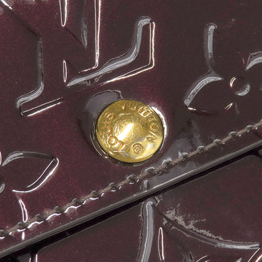 ルイヴィトン LOUIS VUITTON ラドロー M93519 アマラント モノグラムヴェルニ コインケース ゴールド金具 カードケース 名刺入れ 2つ折り