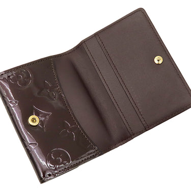ルイヴィトン LOUIS VUITTON ラドロー M93519 アマラント モノグラムヴェルニ コインケース ゴールド金具 カードケース 名刺入れ 2つ折り