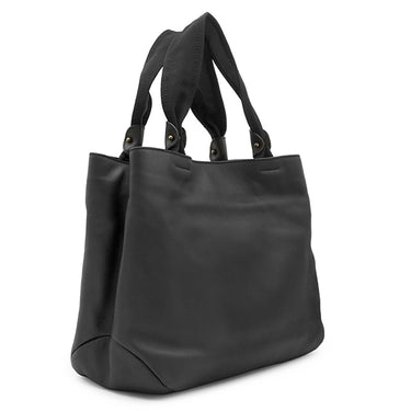 サルヴァトーレ・フェラガモ Salvatore Ferragamo ヴァラリボン AU-21 B665 ブラック レザー キャンバス トートバッグ ブロンズ金具 黒 トート