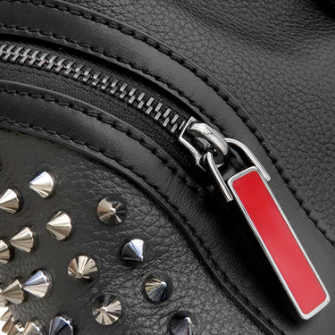 クリスチャンルブタン Christian Louboutin エクスプローラー ファンク 3215038 ブラック×レッド カーフ 2WAYバッグ シルバー金具 黒 赤 スタッズ スパイク