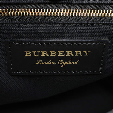 バーバリー BURBERRY ズタッズ ミディアム バナー トートバッグ ブラック レザー 2WAYバッグ ゴールド金具 黒