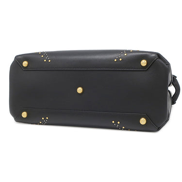 バーバリー BURBERRY ズタッズ ミディアム バナー トートバッグ ブラック レザー 2WAYバッグ ゴールド金具 黒