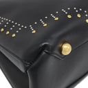 バーバリー BURBERRY ズタッズ ミディアム バナー トートバッグ ブラック レザー 2WAYバッグ ゴールド金具 黒