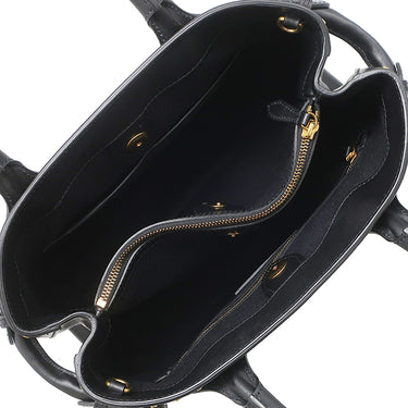 バーバリー BURBERRY ズタッズ ミディアム バナー トートバッグ ブラック レザー 2WAYバッグ ゴールド金具 黒