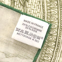 エルメス HERMES カレ140 カレジェアン H244273S ホワイト×ヴェールヴィフ×カーキ カシミヤ シルク ストール 【 ヌーベル シテ カヴァリエール 】