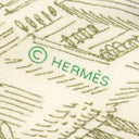 エルメス HERMES カレ140 カレジェアン H244273S ホワイト×ヴェールヴィフ×カーキ カシミヤ シルク ストール 【 ヌーベル シテ カヴァリエール 】