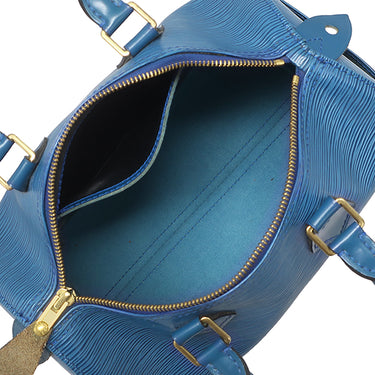 ルイヴィトン LOUIS VUITTON スピーディ25 M43015 トレドブルー エピレザー ハンドバッグ ゴールド金具 青 ボストンバッグ 鍵・パドロック欠品