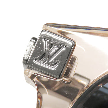 ルイヴィトン LOUIS VUITTON LVライズ ラウンド 53□22 Z1972E クリアピンク アセテート メタル サングラス シルバー金具 LVシグネチャー ブラックレンズ