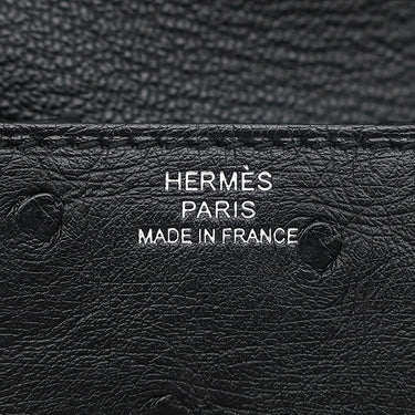 エルメス HERMES ルヴァンキャトル ブラック オーストリッチ コインケース 黒