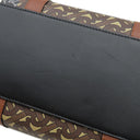 バーバリー BURBERRY TBモノグラム ストライプ Eキャンバス トート ブラウン×マルチカラー コーティングキャンバス レザー トートバッグ ゴールド金具 茶 白 黒 赤