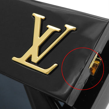 ルイヴィトン LOUIS VUITTON LV クラッシュ スクエア 54□19 Z2125E ブラック アセテート サングラス ゴールド金具