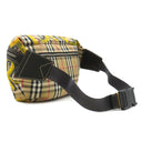 バーバリー BURBERRY グラフィティプリント ヴィンテージチェック 4074214 ベージュ×イエロー ナイロン レザー ウエストバッグ マットシルバー金具 ボディバッグ