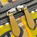 バーバリー BURBERRY グラフィティプリント ヴィンテージチェック 4074214 ベージュ×イエロー ナイロン レザー ウエストバッグ マットシルバー金具 ボディバッグ
