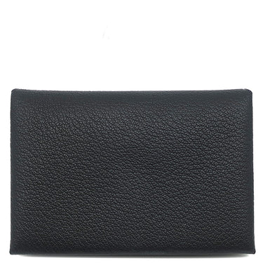 エルメス HERMES カルヴィ デュオ ブラック シェーブル カードケース シルバー金具 黒 小銭入れ フラグメントケース 2024年製