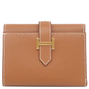 エルメス HERMES ベアン コンビネ ゴールド レザー ヴォーマダム 三つ折り財布 ゴールド金具 新品 未使用 茶 2025年製