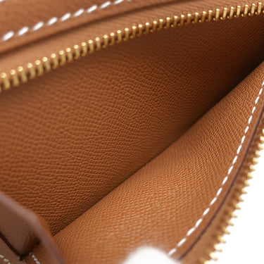 エルメス HERMES ベアン コンビネ ゴールド レザー ヴォーマダム 三つ折り財布 ゴールド金具 新品 未使用 茶 2025年製