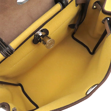 エルメス HERMES エールバッグジップPM 31 エベンヌ×パイユ キャンバス トワルミリタリー ヴァッシュハンター 2WAYバッグ シルバー金具 トワルH 2024年製