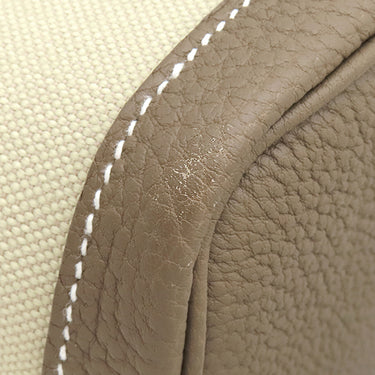 エルメス HERMES ガーデンパーティー PM 36 エクリュ×エトゥープ ネゴンダ トートバッグ シルバー金具 茶