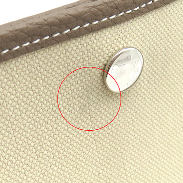 エルメス HERMES ガーデンパーティー PM 36 エクリュ×エトゥープ ネゴンダ トートバッグ シルバー金具 茶