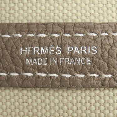 エルメス HERMES ガーデンパーティー PM 36 エクリュ×エトゥープ ネゴンダ トートバッグ シルバー金具 茶