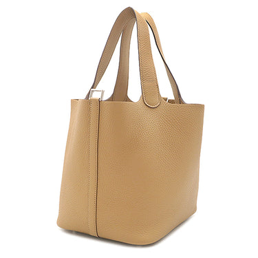 エルメス HERMES ピコタンロック MM 22 ビスキュイ トリヨンクレマンス ハンドバッグ シルバー金具 新品 未使用 茶 2025年製