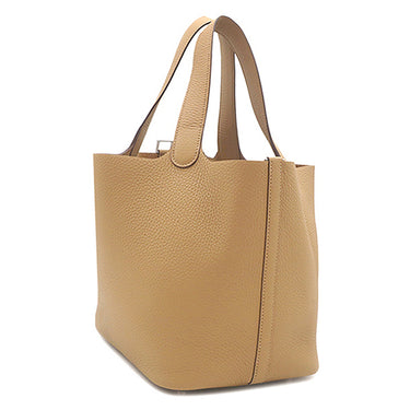 エルメス HERMES ピコタンロック MM 22 ビスキュイ トリヨンクレマンス ハンドバッグ シルバー金具 新品 未使用 茶 2025年製