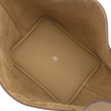 エルメス HERMES ピコタンロック MM 22 ビスキュイ トリヨンクレマンス ハンドバッグ シルバー金具 新品 未使用 茶 2025年製