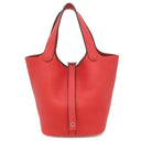エルメス HERMES ピコタンロック 18 PM ルージュクー トリヨンクレマンス ハンドバッグ シルバー金具 赤