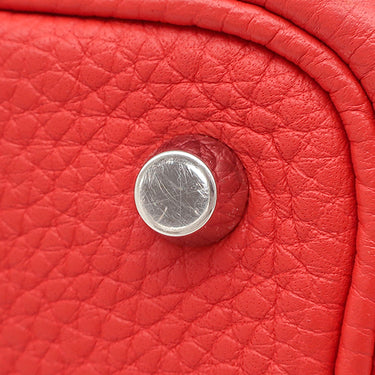 エルメス HERMES ピコタンロック 18 PM ルージュクー トリヨンクレマンス ハンドバッグ シルバー金具 赤