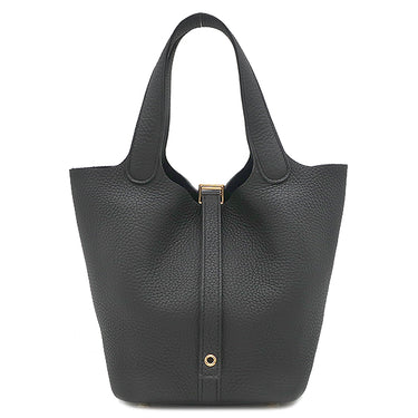 エルメス HERMES ピコタンロック 18 PM ブラック トリヨンクレマンス ハンドバッグ ゴールド金具 黒